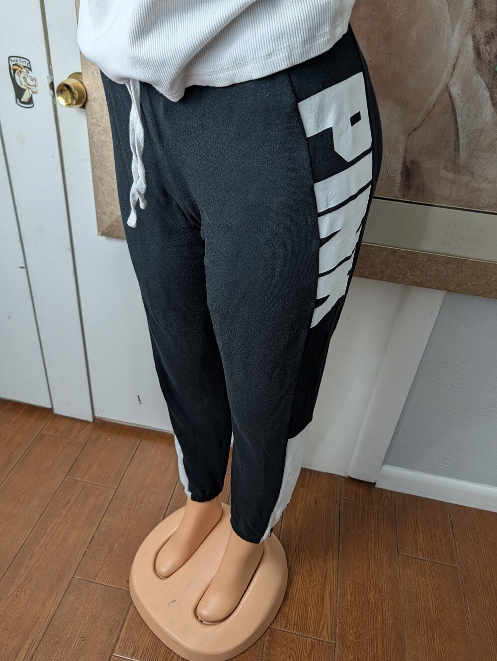 Victoria Secret Pink Black and White Colorblock Joggers Size XS